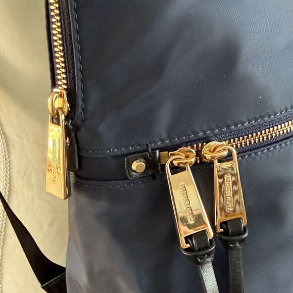 NWOT Michael Kors MK Polly Nylon Navy Backpack with Gold Details main image 9